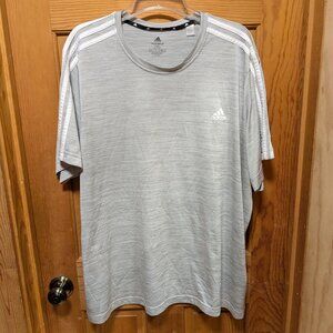 Men's adidas Aeroready Light Gray Athletic Shirt, 2XL
